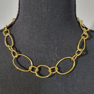 Joan Rivers Runway Bold Couture Gold Toned Metal Large Oval Necklace